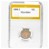 1898-S Barber Dime PGA MS64