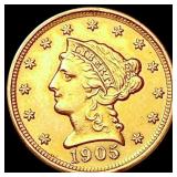 1905 $2.50 Gold Quarter Eagle UNCIRCULATED