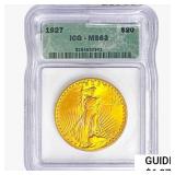 1927 $20 Gold Double Eagle ICG MS63