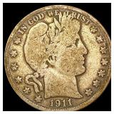 1911-S Barber Half Dollar NICELY CIRCULATED