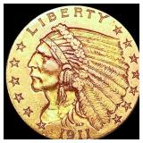 1911 $2.50 Gold Quarter Eagle UNCIRCULATED