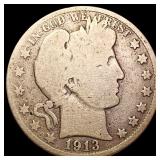 1913-S Barber Half Dollar NICELY CIRCULATED