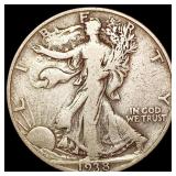 1938-D Walking Liberty Half Dollar LIGHTLY