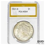 1921-D Morgan Silver Dollar PGA MS64