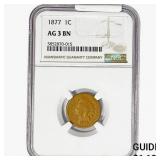 1877 Indian Head Cent NGC AG3 BN