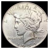 1934 Silver Peace Dollar CLOSELY UNCIRCULATED