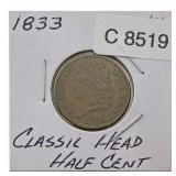 1833 Classic Head Half Cent