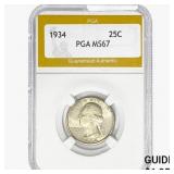 1934 Washington Silver Quarter PGA MS67