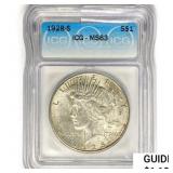 1928-S Silver Peace Dollar ICG MS63