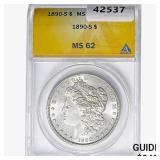 1890-S Morgan Silver Dollar ANACS MS62