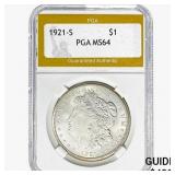 1921-S Morgan Silver Dollar PGA MS64