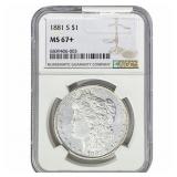 1881-S Morgan Silver Dollar NGC MS67+