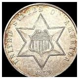 1859 Silver Three Cent CLOSELY UNCIRCULATED