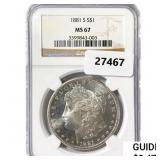 1881-S Morgan Silver Dollar NGC MS67