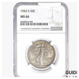 1943-S Walking Liberty Half Dollar NGC MS66