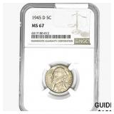 1945-D Jefferson Nickel NGC MS67