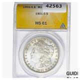 1901-S Morgan Silver Dollar ANACS MS61