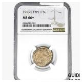 1913-S Type 1 Buffalo Nickel NGC MS66+