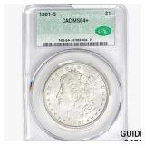 1881-S Morgan Silver Dollar CAC MS64+