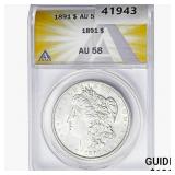 1891 Morgan Silver Dollar ANACS AU58