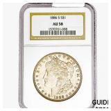 1886-S Morgan Silver Dollar NGC AU58