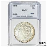 1882-S Morgan Silver Dollar NNC MS65