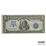 1899 $5 "CHIEF" SILVER CERTIFICATE ABOUT UNC