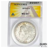 1878-S Morgan Silver Dollar ANACS MS64