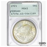 1921 Morgan Silver Dollar PCGS MS62