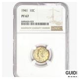 1941 Mercury Silver Dime NGC PF67