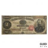 1891 $2 "MCPHERSON" TREASURY NOTE VERY FINE