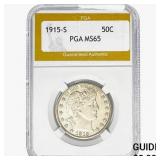 1915-S Barber Half Dollar PGA MS65