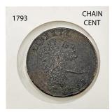 1793 Chain Cent America Lightly Circulated