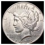 1935 Silver Peace Dollar CLOSELY UNCIRCULATED