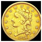 1836 $2.50 Gold Quarter Eagle NEARLY UNCIRCULATED