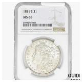 1881-S Morgan Silver Dollar NGC MS66