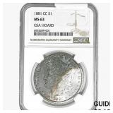 1881-CC Morgan Silver Dollar NGC MS63