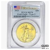 2021 1oz. Gold $50 Eagle PCGS MS70 Ty 2