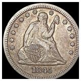 1845 Seated Liberty Quarter LIGHTLY CIRCULATED