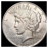 1928-S Silver Peace Dollar CLOSELY UNCIRCULATED