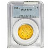 1908-S $10 Gold Eagle PCGS XF45