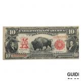 1901 $10 "BISON" LEGAL TENDER USN VERY FINE+