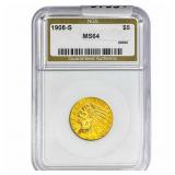 1908-S $5 Gold Half Eagle NGS MS64