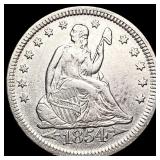 1854 Arrows Seated Liberty Quarter CLOSELY