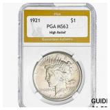 1921 Silver Peace Dollar PGA MS63 HR