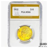 1932 $10 Gold Eagle PGA MS66