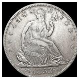 1853 Arws & Rays Seated Liberty Half Dollar