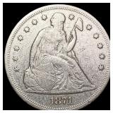 1871 Seated Liberty Dollar NICELY CIRCULATED