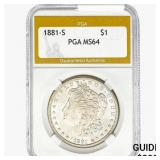 1881-S Morgan Silver Dollar PGA MS64