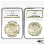 [2] 1922 Silver Peace Dollar NGC MS64